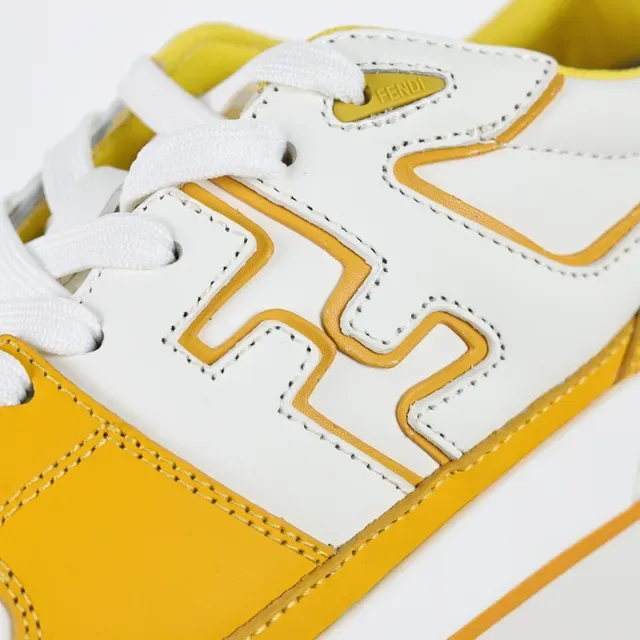 Fendi Mania Yellow and White Lifestyle Sneakers 6