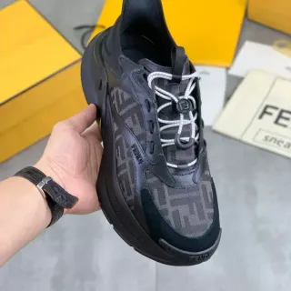 Fendi Run Away Black FF Monogram Chunky Sneakers