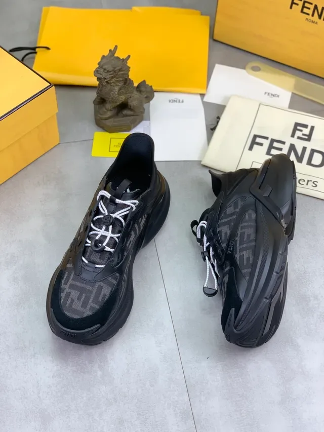 Fendi Run Away Noires FF Monogram Sneakers Chunky 6