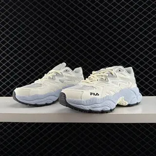 Fila Fern Beige Gray Sole Mesh-Synthetic Overlay Chunky Sneakers