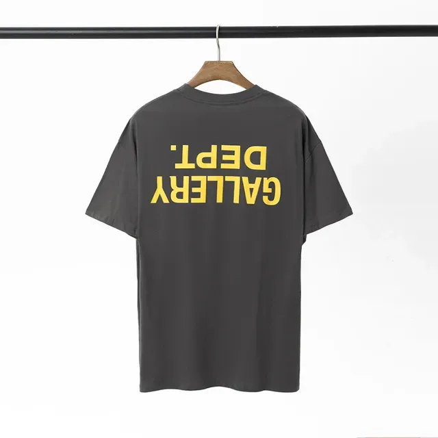 Gallery Dept Black Yellow Oversized Reverse-Print T-Shirt 7