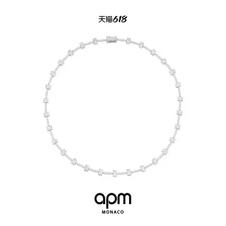 apm MONACO 几何镶钻方链项链