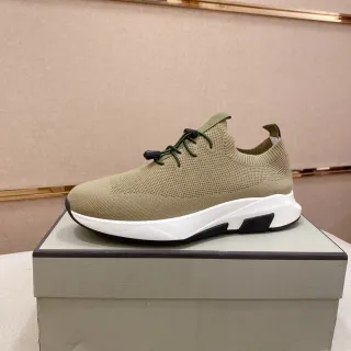 Tênis verde exército branco malha ajuste meias superior fechamento com cadarço toggle