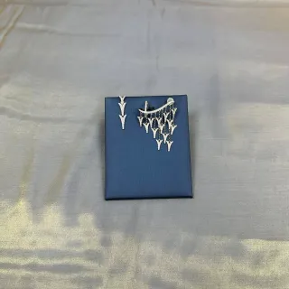 Arrowhead Pavé Fringe Dangle Earrings