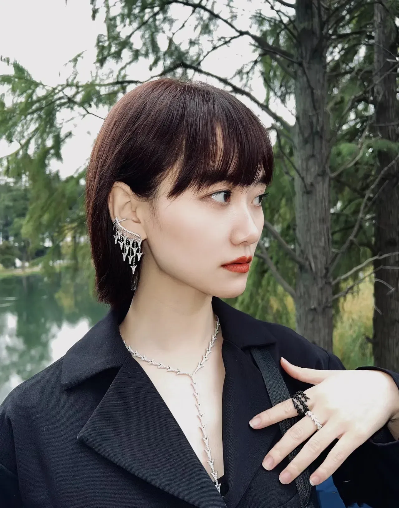 Arrowhead Pavé Fringe Dangle Earrings 3