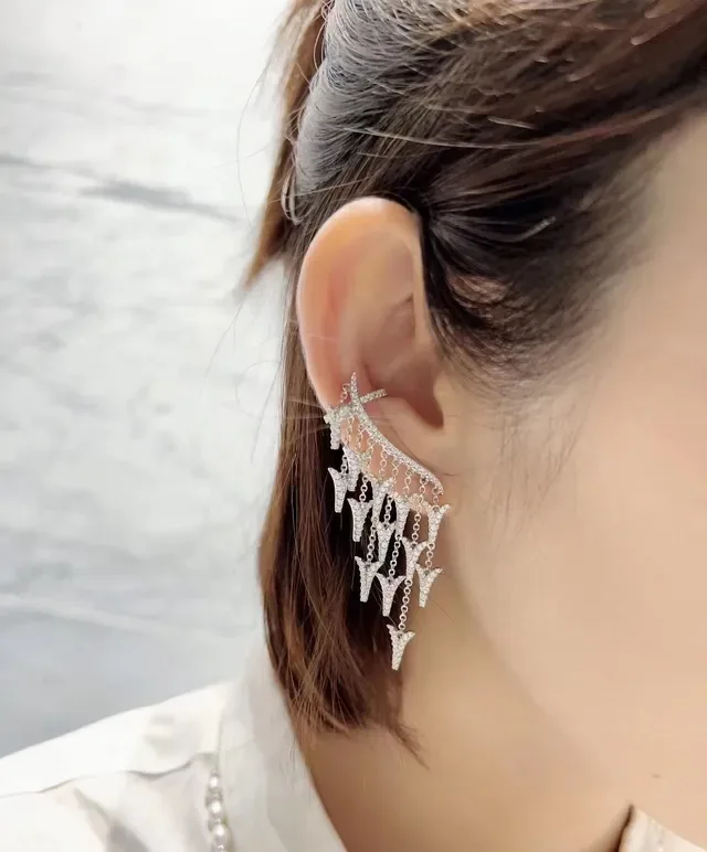 Arrowhead Pavé Fringe Dangle Earrings 5