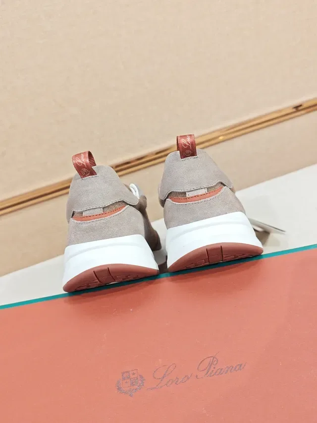 Beige and Terracotta Suede-Textile Low-Top Lifestyle Sneaker 3