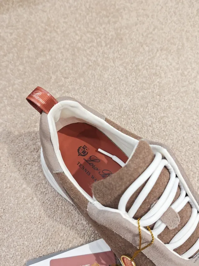 Beige and Terracotta Suede-Textile Low-Top Lifestyle Sneaker 4