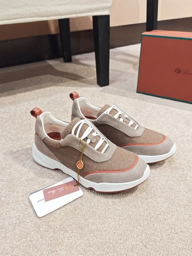 Beige and Terracotta Suede-Textile Low-Top Lifestyle Sneaker 5
