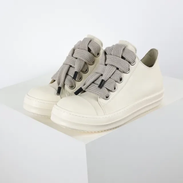 Beige Gray Minimalist Low-Top Sneakers 2
