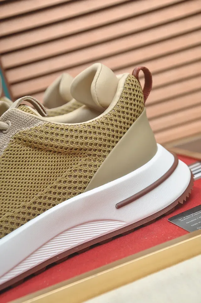 Beige Mesh and Brown Accent Lifestyle Sneaker 2