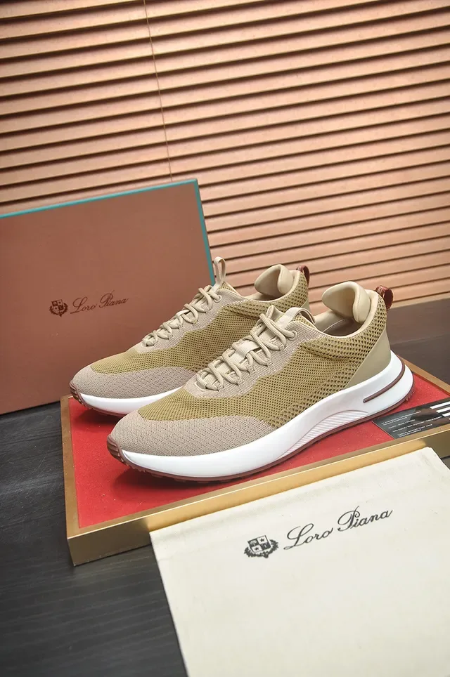 Beige Mesh and Brown Accent Lifestyle Sneaker 4