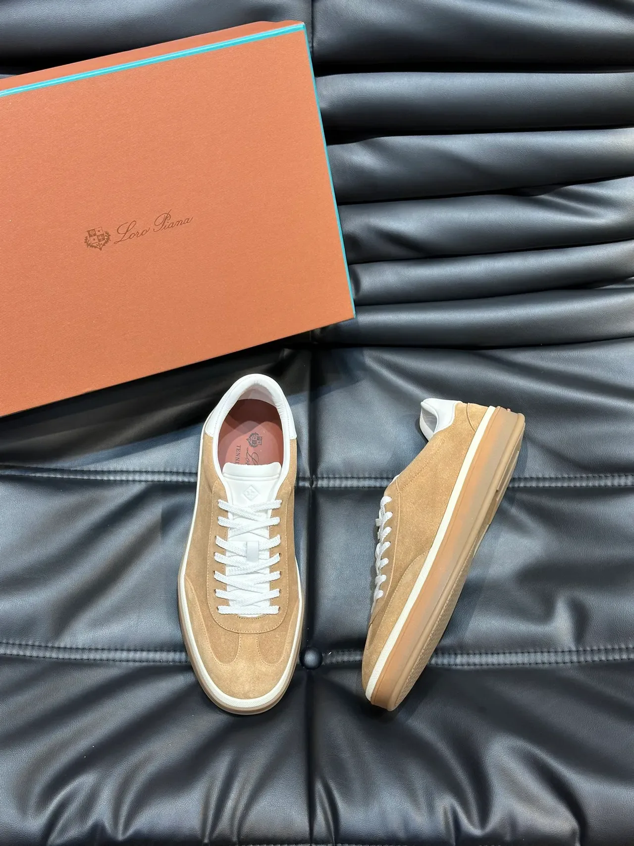 Beige Suede and White Lifestyle Sneakers 5