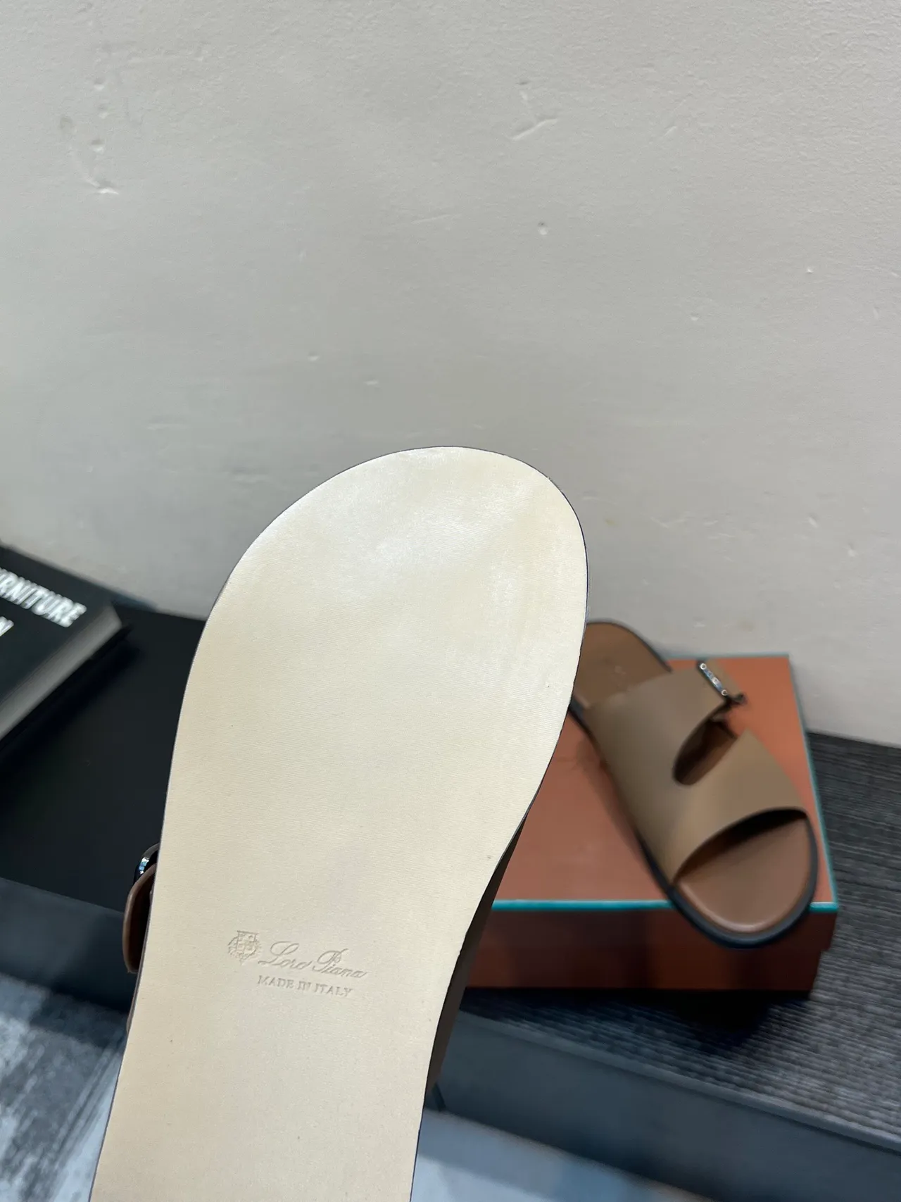 Beige Two-Strap Buckle Slide Casual Sandals 9
