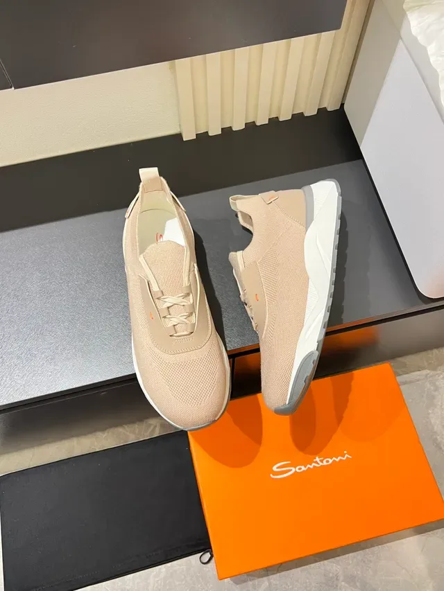 Beige White Knit Upper Sculpted Midsole Sneakers 4