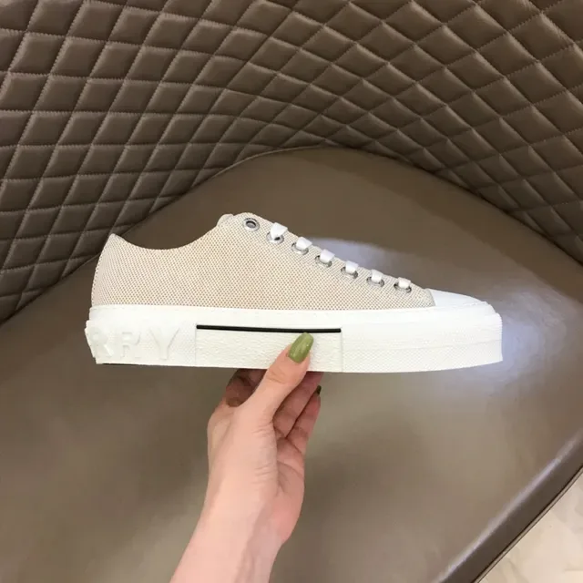 Beige White Woven Textile Upper Platform Sole Sneakers 4