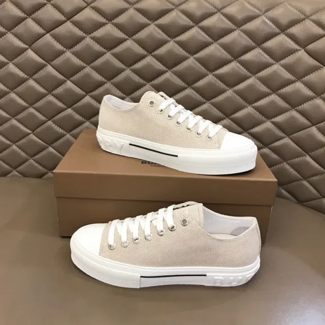 Beige White Woven Textile Upper Platform Sole Sneakers 7