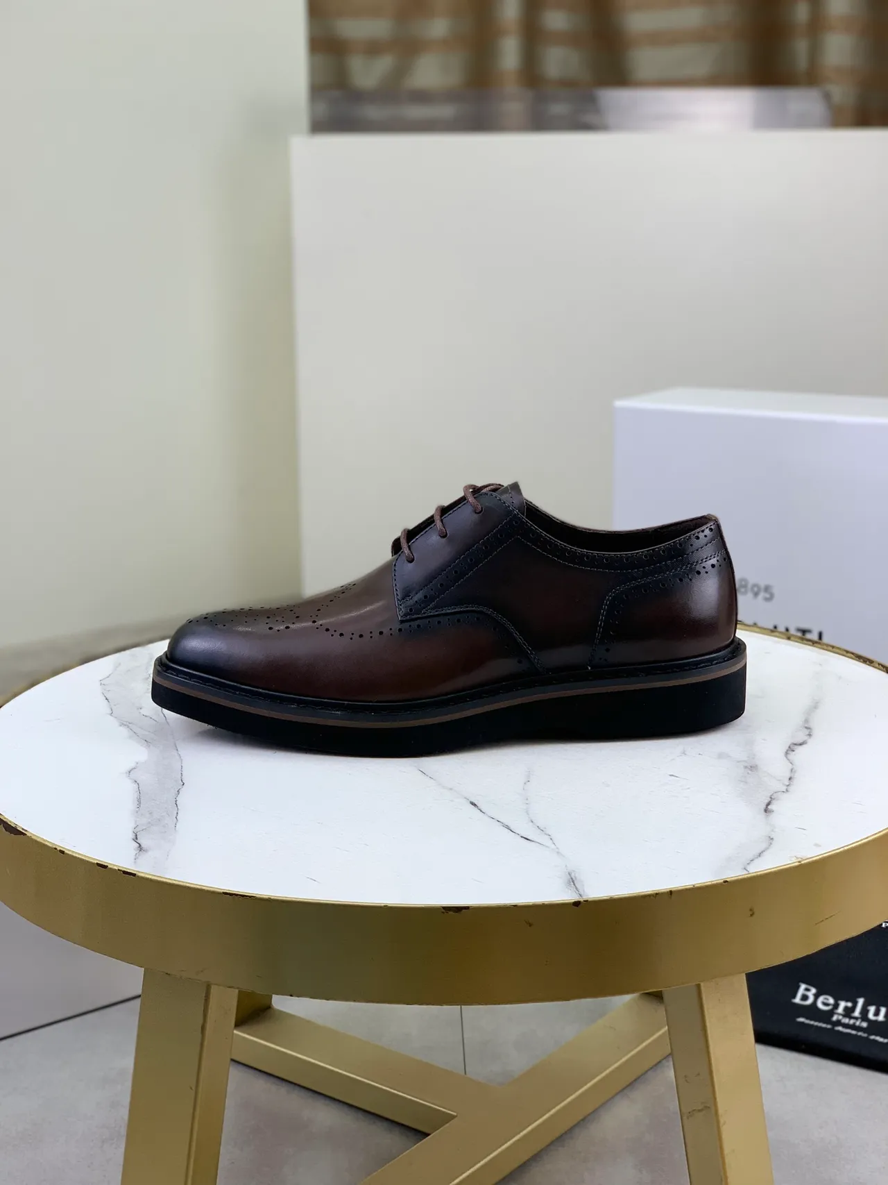 BERLUTI Two-Tone Brown Full Brogue Cap-Toe Leather Brogues 6