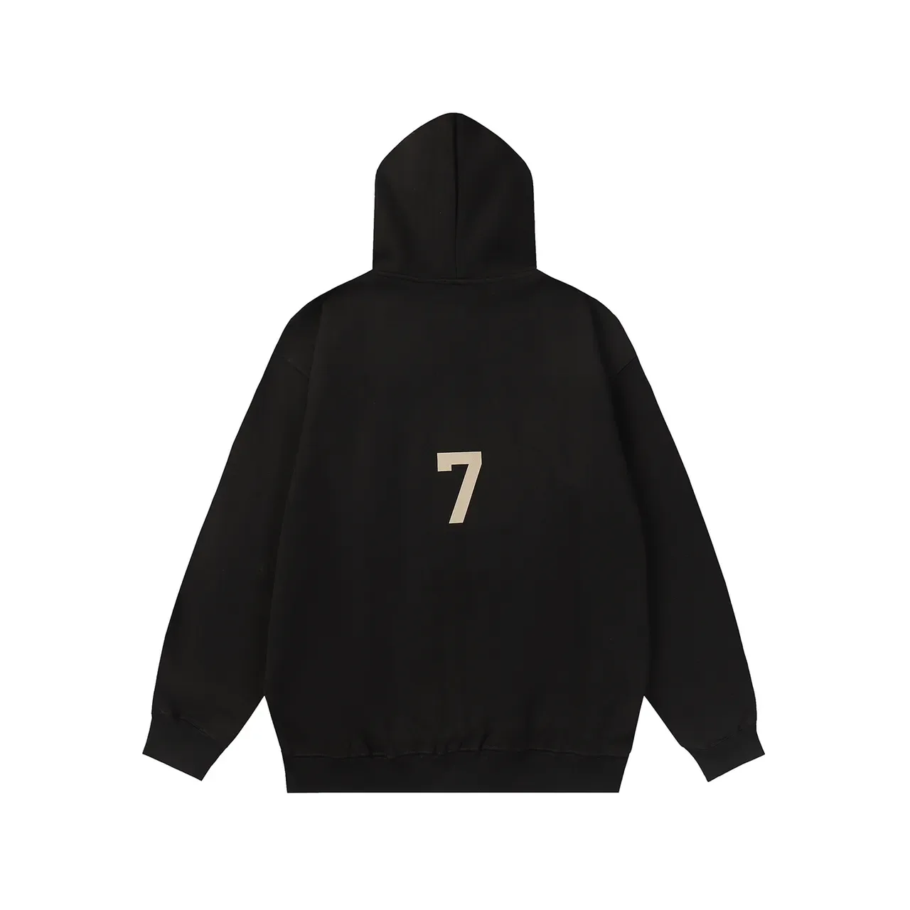 Black and Gray Graphic Print Oversized Hoodie 3