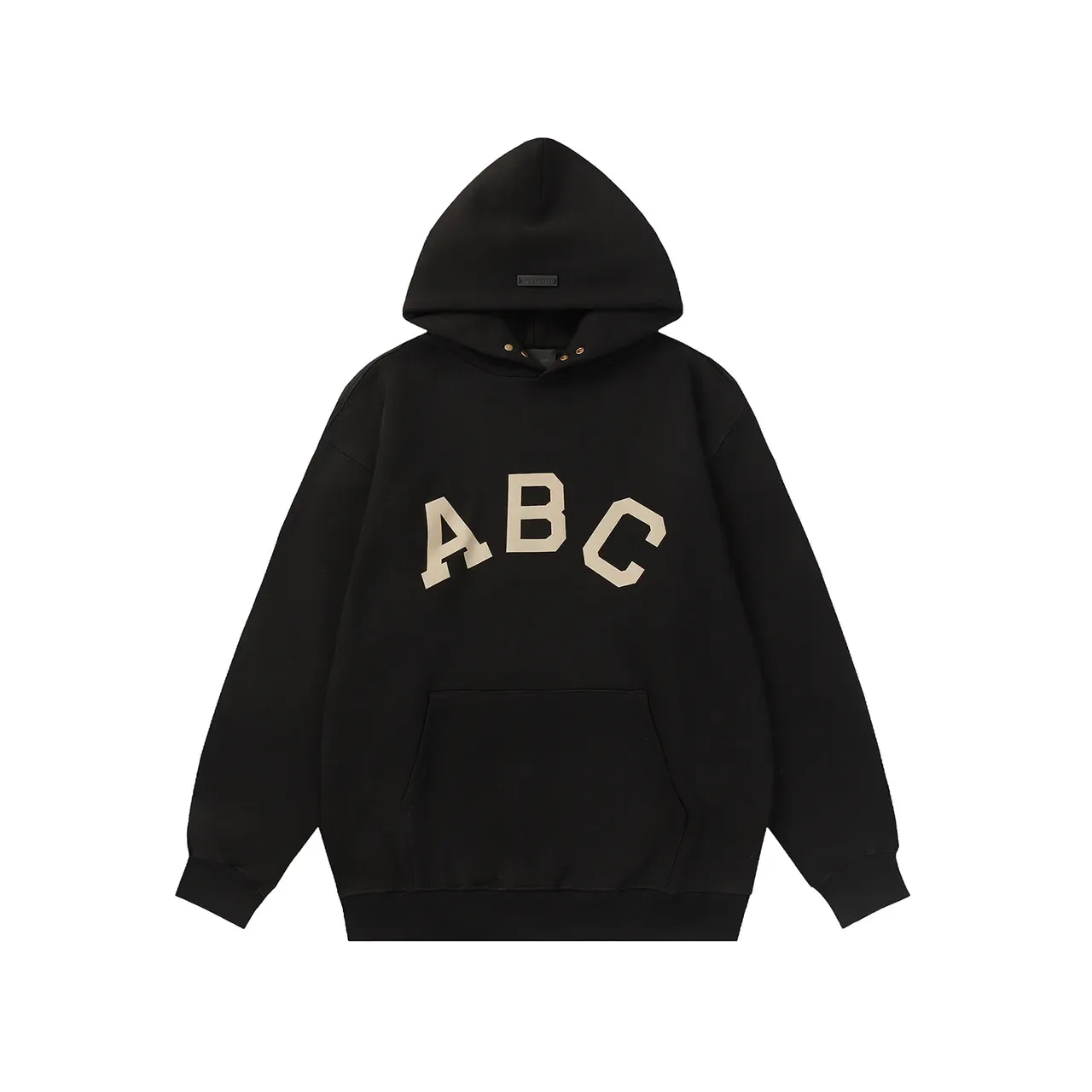 Black and Gray Graphic Print Oversized Hoodie 4