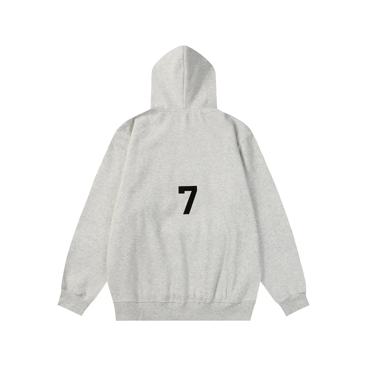 Black and Gray Graphic Print Oversized Hoodie 5