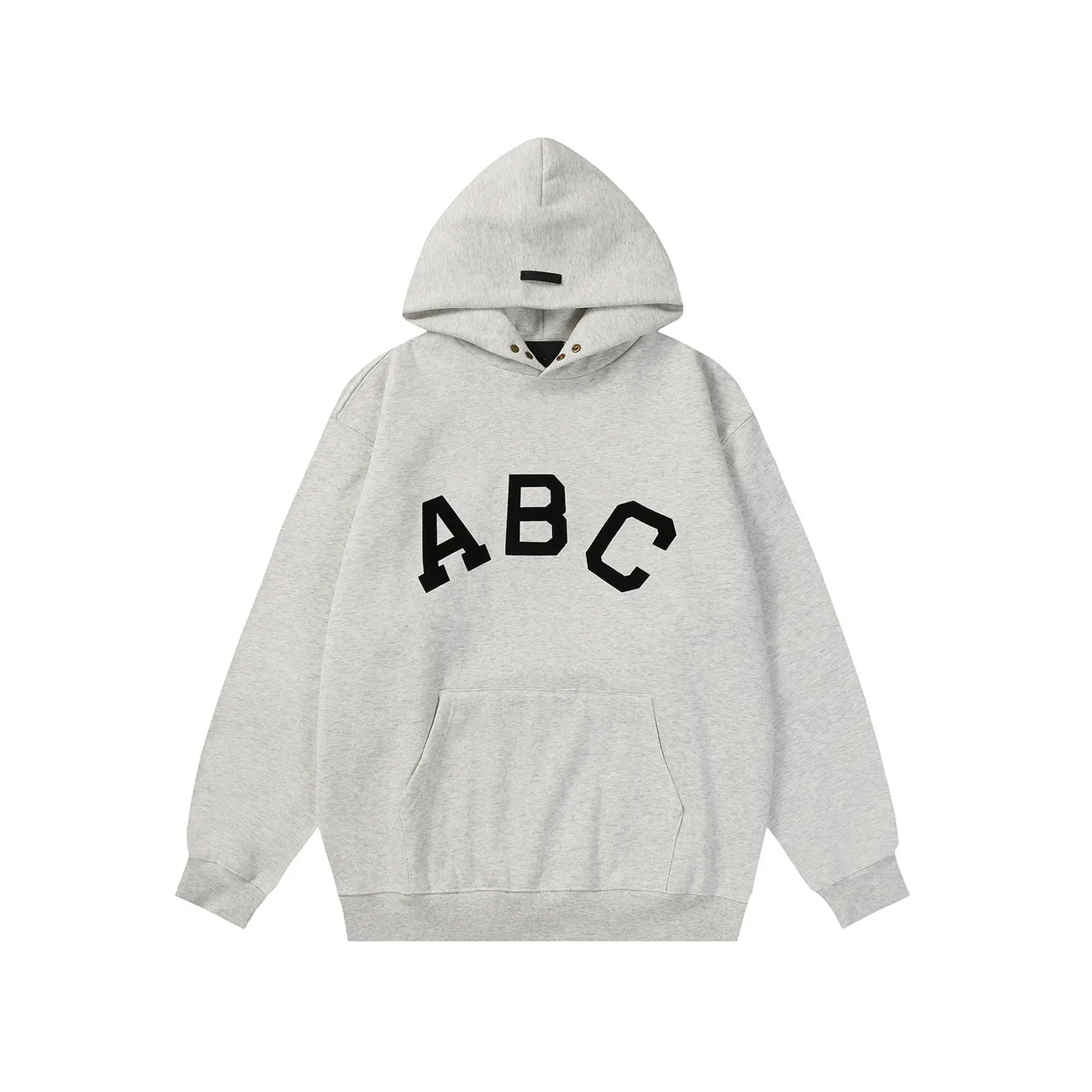Black and Gray Graphic Print Oversized Hoodie 6