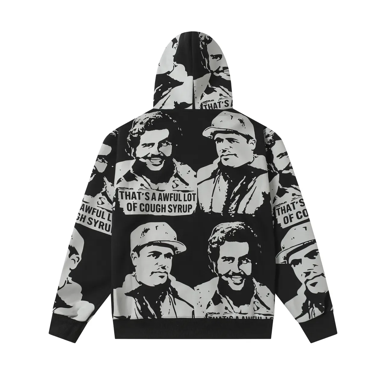 Black and White Graphic Print Full-Zip Hoodie 5
