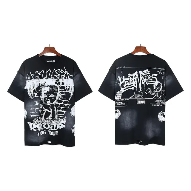 Black and White Graphic Print Oversized T-Shirt 2