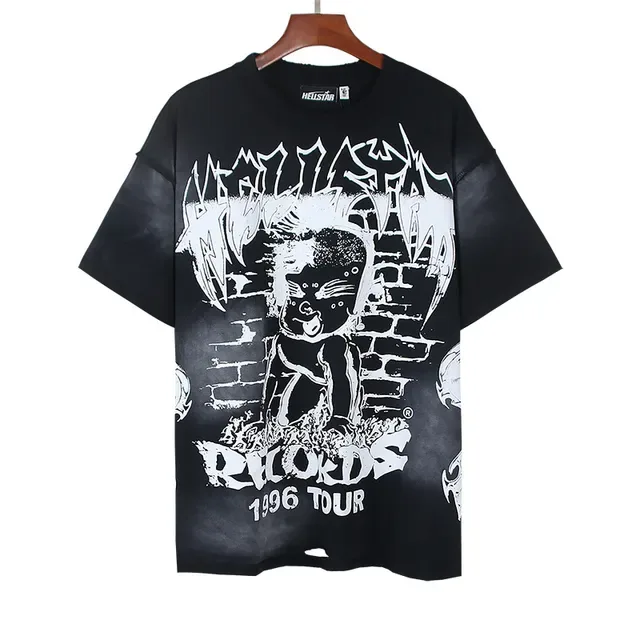 Black and White Graphic Print Oversized T-Shirt 3