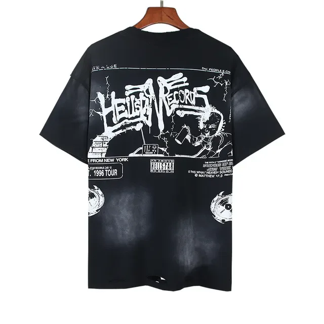 Black and White Graphic Print Oversized T-Shirt 4