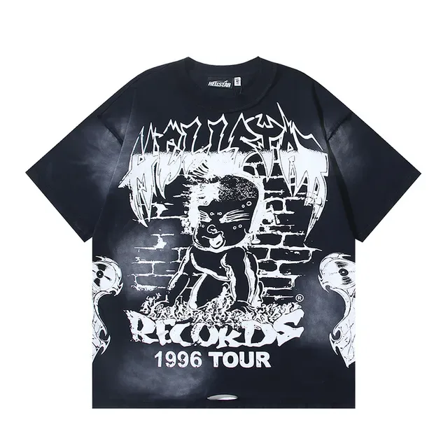 Black and White Graphic Print Oversized T-Shirt 5