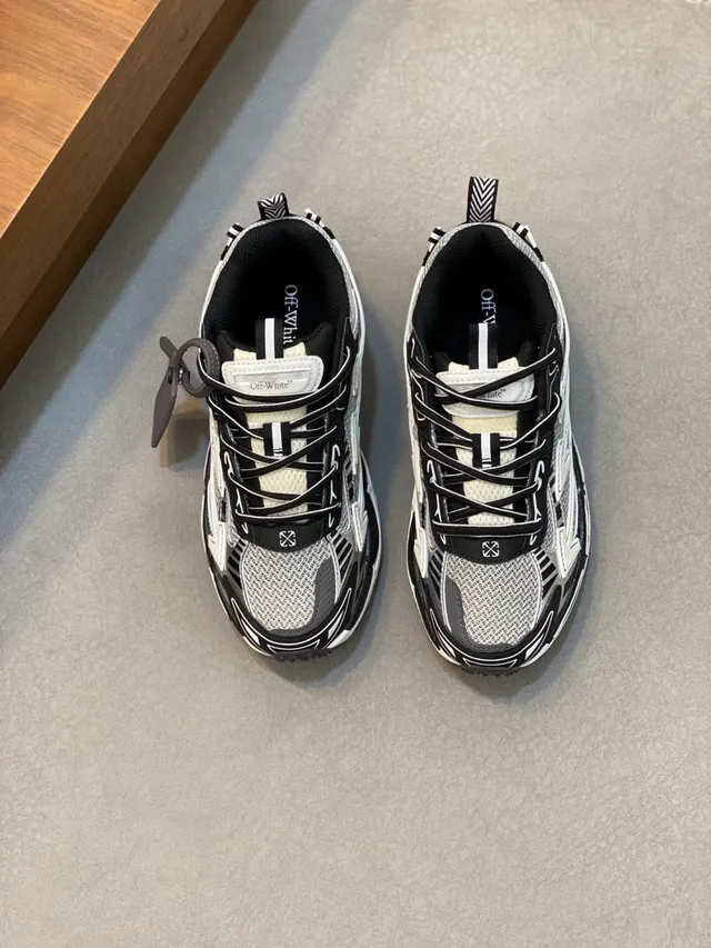 Black and White Layered Overlay Chunky Sneakers 2