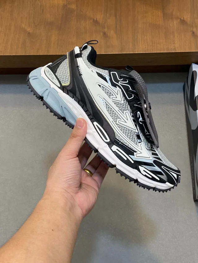 Black and White Layered Overlay Chunky Sneakers 5