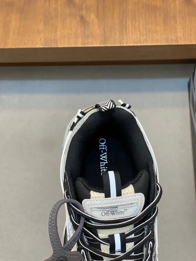 Black and White Layered Overlay Chunky Sneakers 7