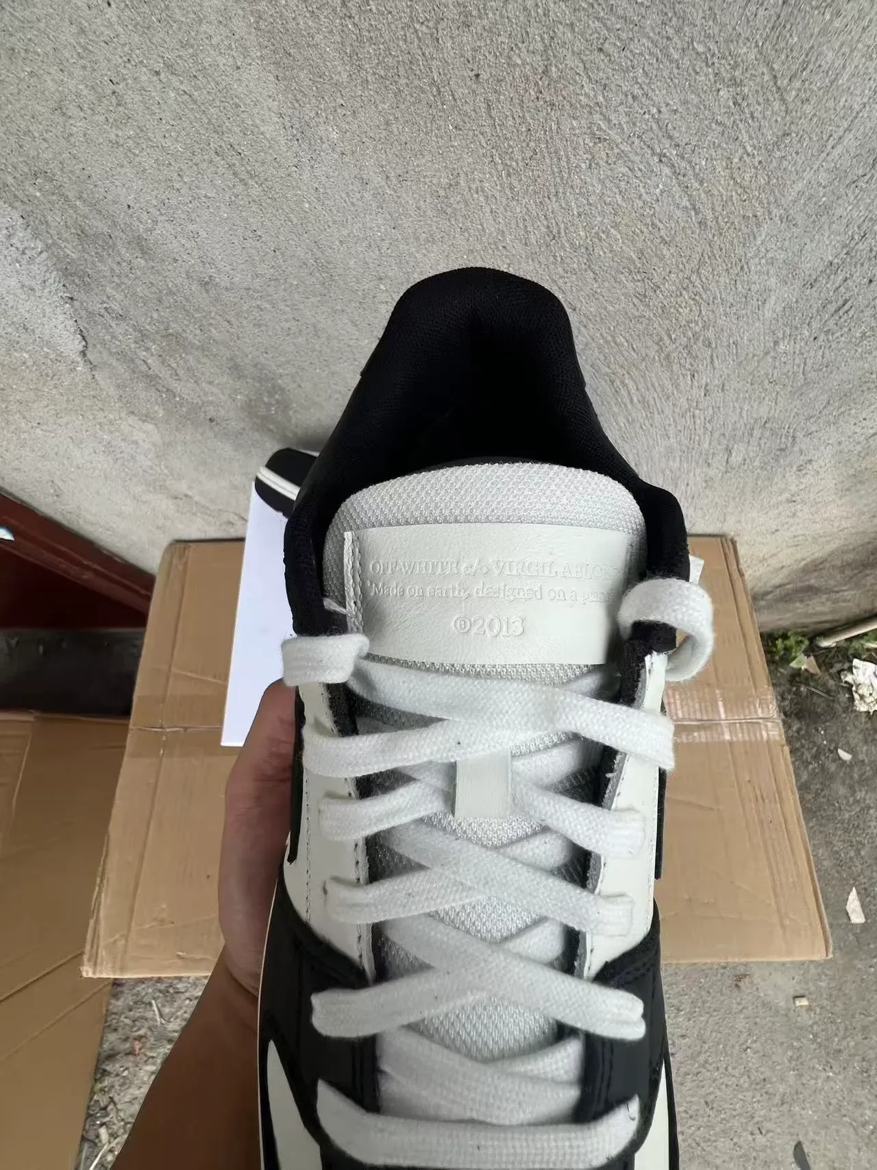 Black and White Leather Panelled Low-Top Sneaker 4