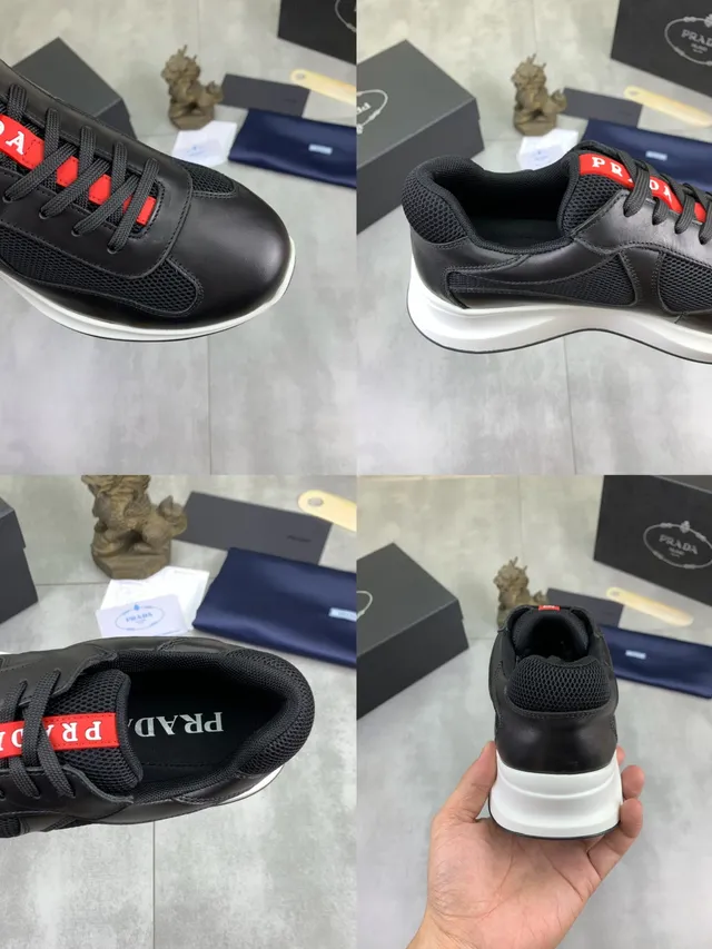 Black and White Mesh-Leather Runner-Inspired Lifestyle Sneakers 2