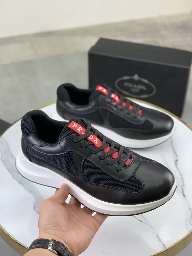 Black and White Mesh-Leather Runner-Inspired Lifestyle Sneakers 4
