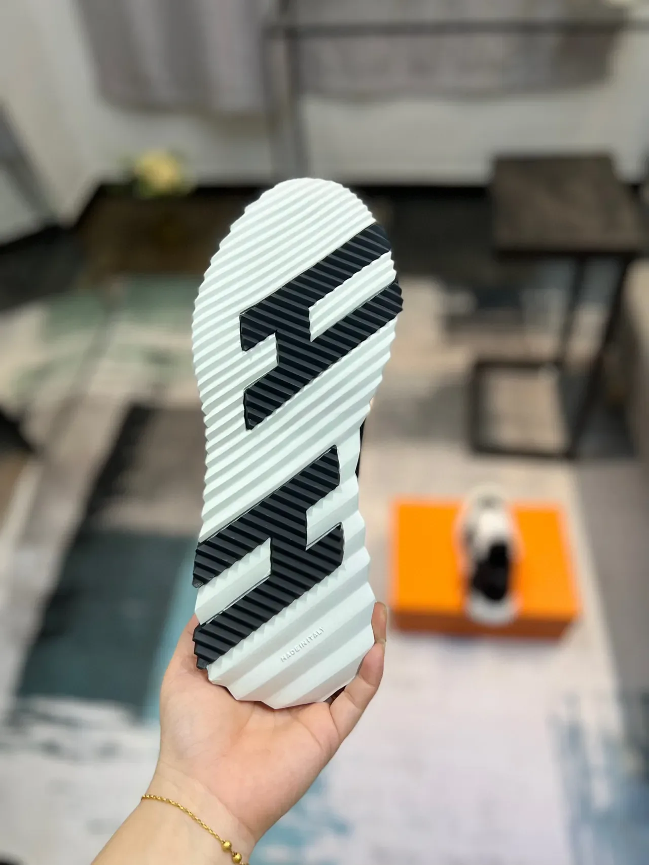 Black and White Mesh-Suede Low-Top Sneaker 8
