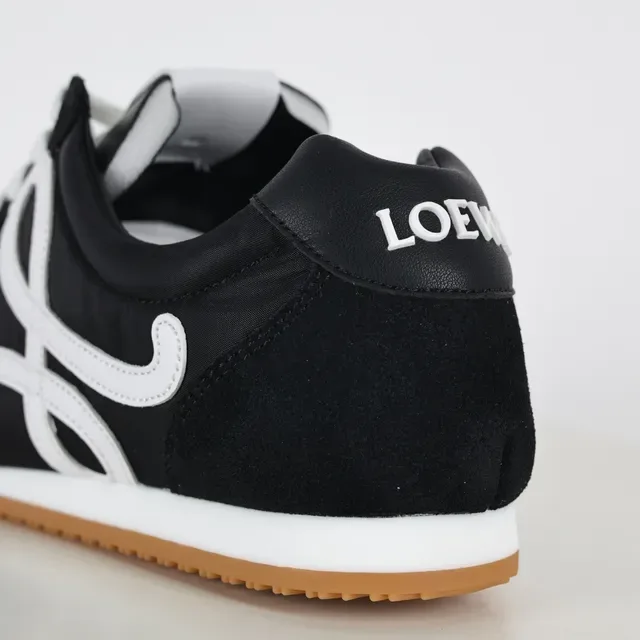 Black and White Monogram Logo Low-Top Cupsole Sneakers 4