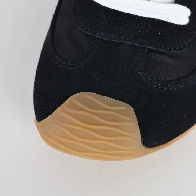 Black and White Monogram Logo Low-Top Cupsole Sneakers 5