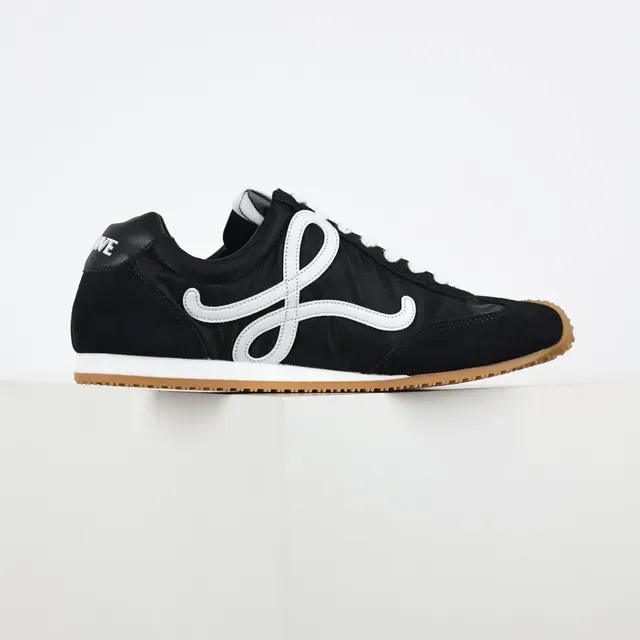 Black and White Monogram Logo Low-Top Cupsole Sneakers 7