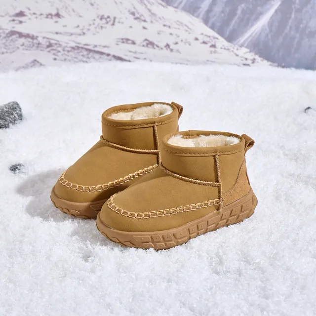 Black Beige Slip-On Shearling-Lined Snow Boots 11