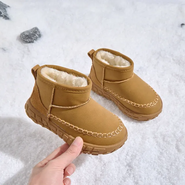 Black Beige Slip-On Shearling-Lined Snow Boots 12