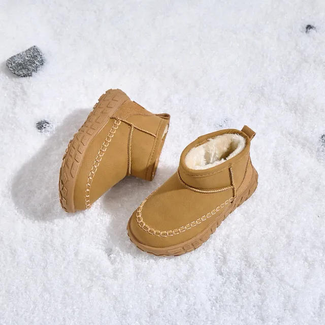 Black Beige Slip-On Shearling-Lined Snow Boots 14