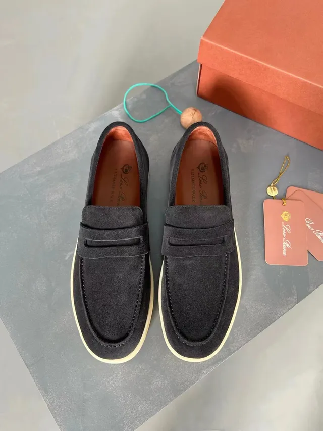 Black Beige Suede Penny Strap Loafer 2