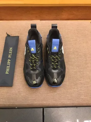 Black Blue Chunky Sculpted Sole Mesh And Patent-Like Synthetic Overlays Sneakers 9
