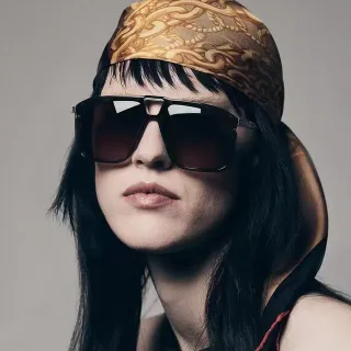 Black Brown Angular Oversized Frame Cutout Bridge Detail Sunglasses