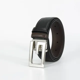 Black Brown Exterior Interior Leather Belt
