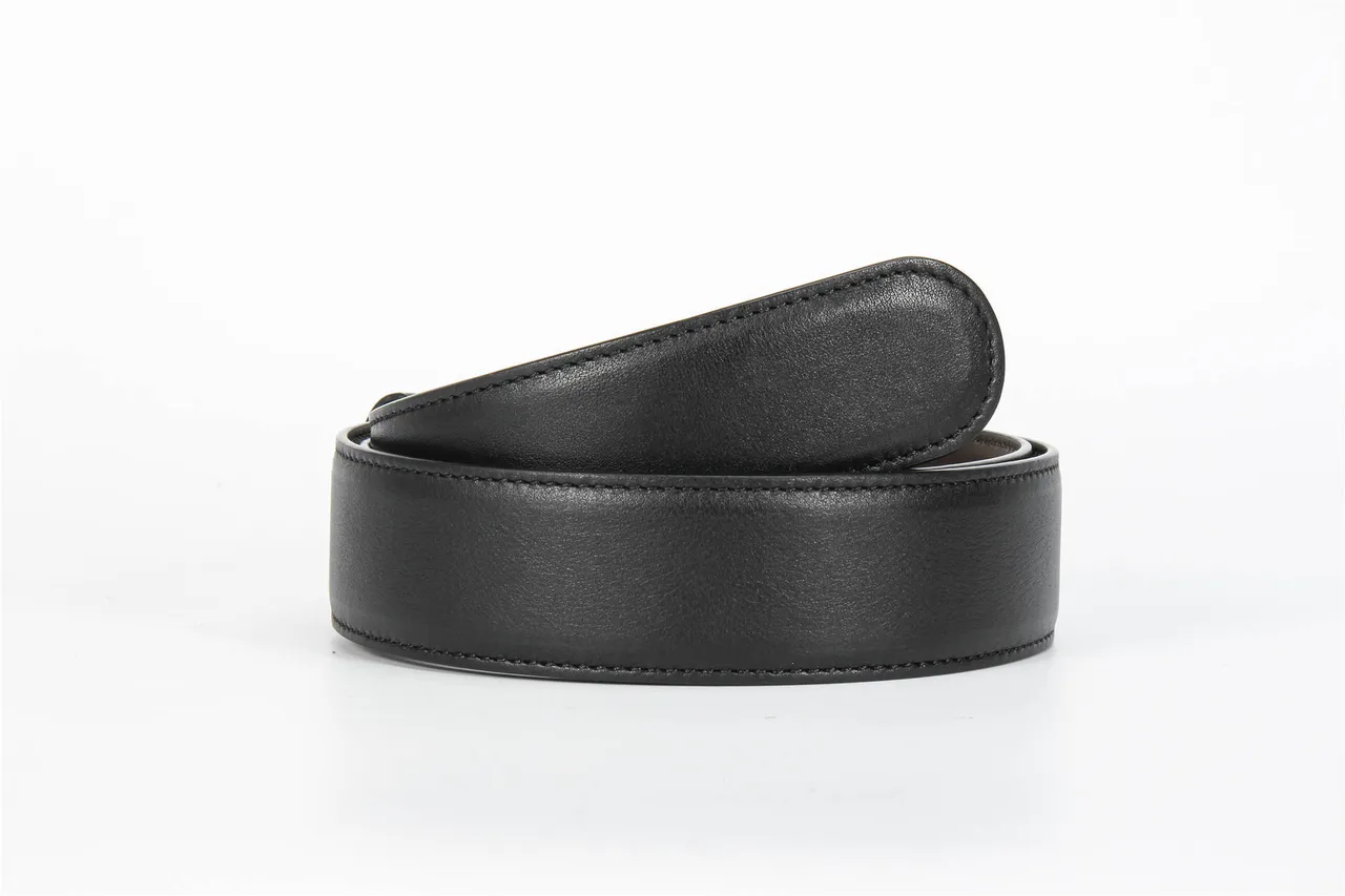 Black Brown Exterior Interior Leather Belt 3