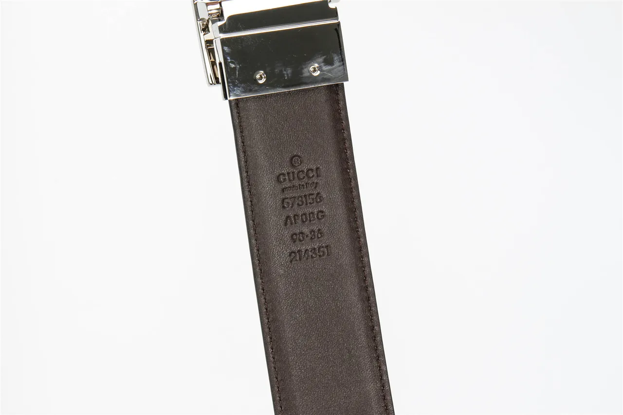 Black Brown Exterior Interior Leather Belt 8